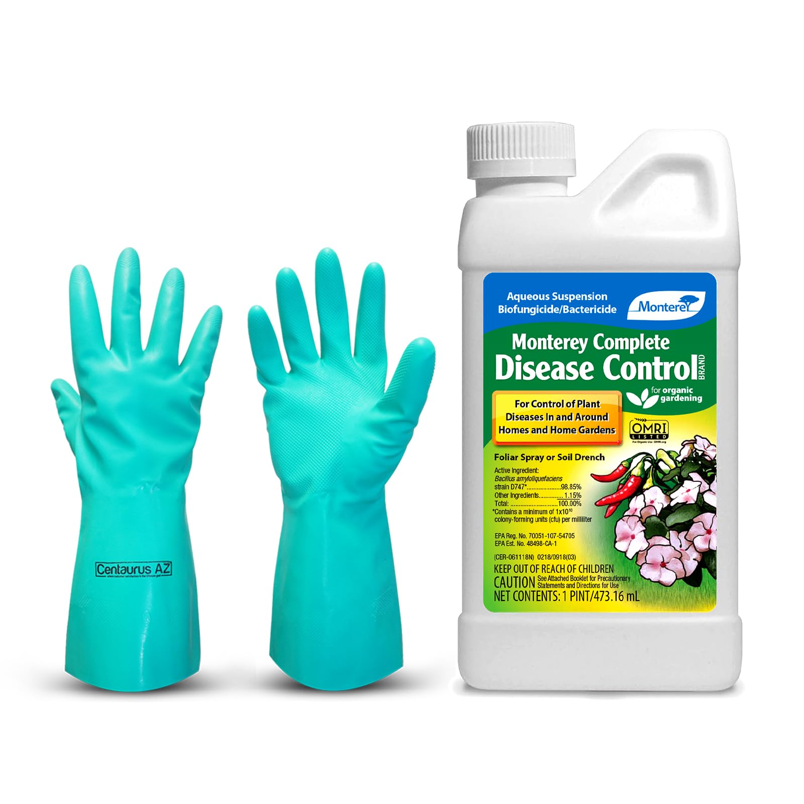 Monterey Disease Control- Effective Solution for Plant Disease Management- Organic Fungicide for Plants- Lawn Fungicide-Available with Premium Quality Centaurus AZ Gloves- 8 oz