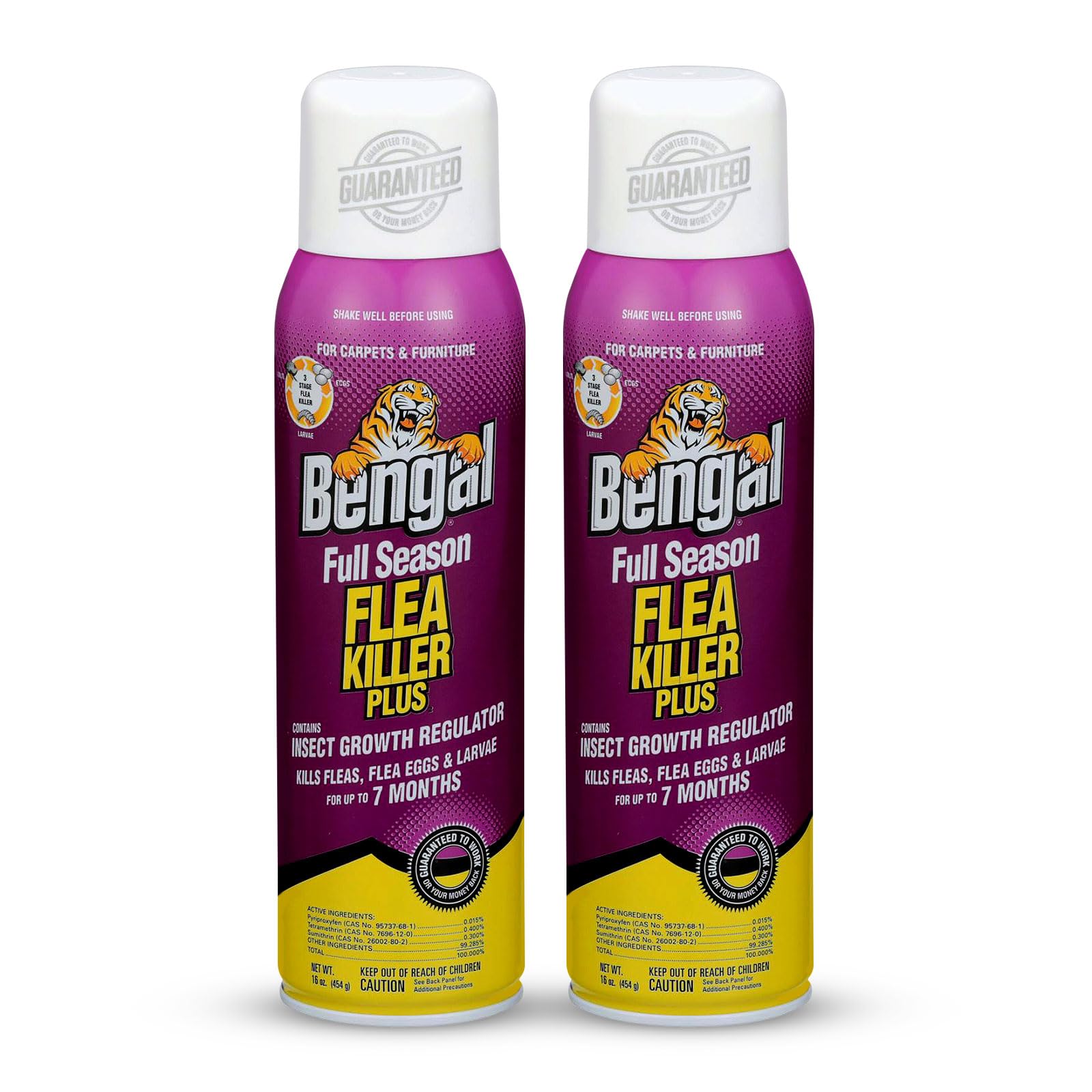 Bengal Full Season Flea Killer Plus- flea Bombs for Home Kills Eggs pet Safe fogger- flea Killer for Carpet Furniture- flea and tick Spray- Available with Premium Quality Centaurus AZ Gloves- 2pack