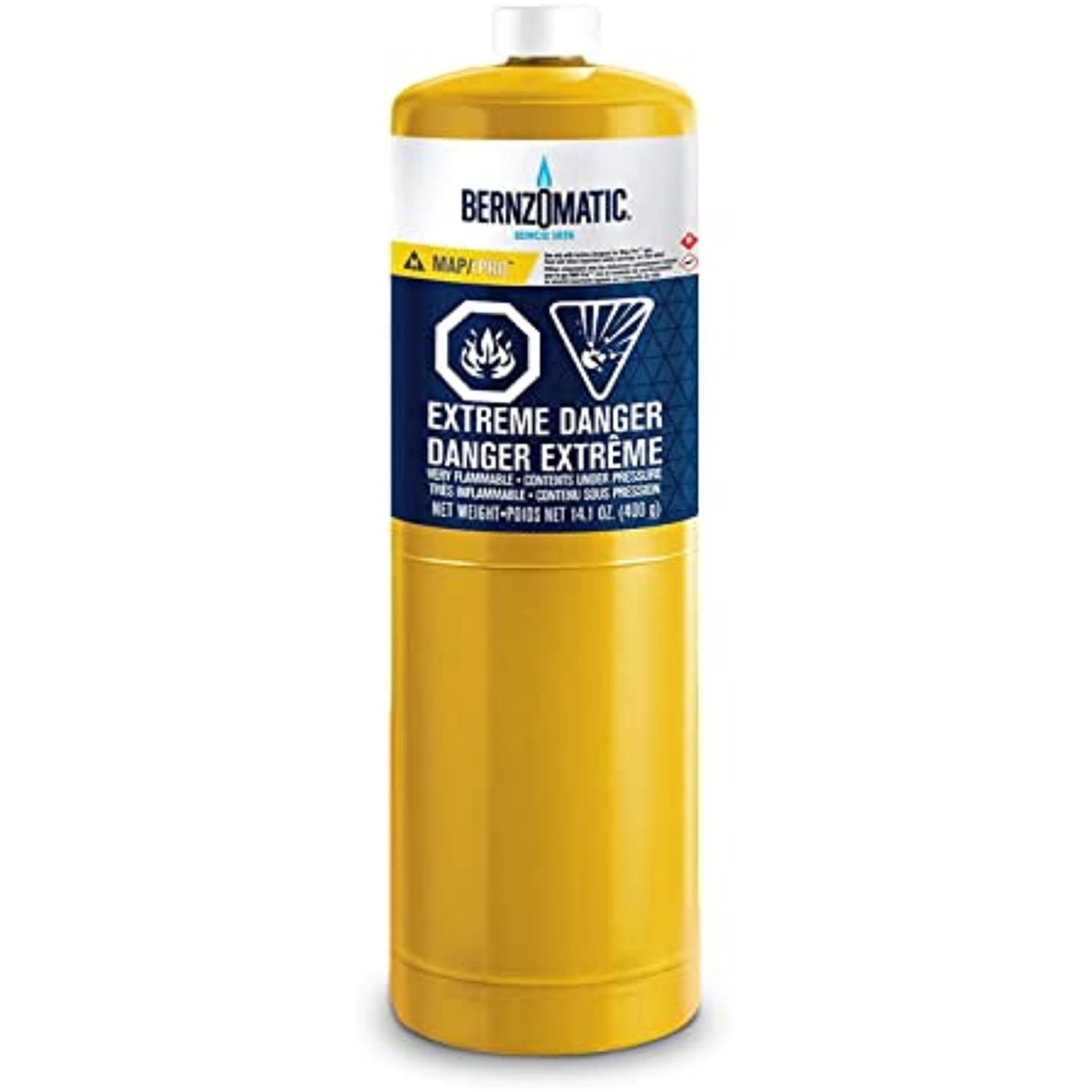 Bernzomatic PRO-MAP Pre-Filled gas torch Cylinder- Designed for Heavy Duty Applications- Ideal for Soldering Wielding and Brazing- Available with Premium Quality Centaurus AZ Gloves- 14.1 OZ