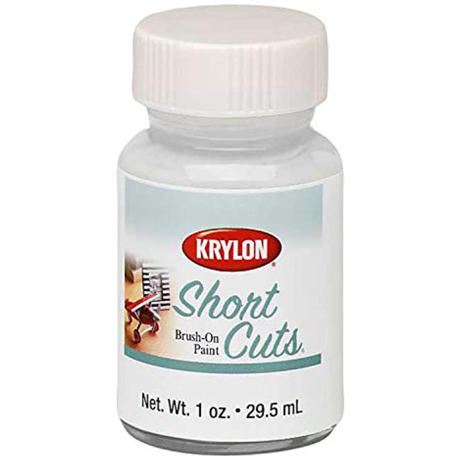 Krylon KSCB025 Short Cuts Brush-On Paint, Gloss White, 1 Ounce