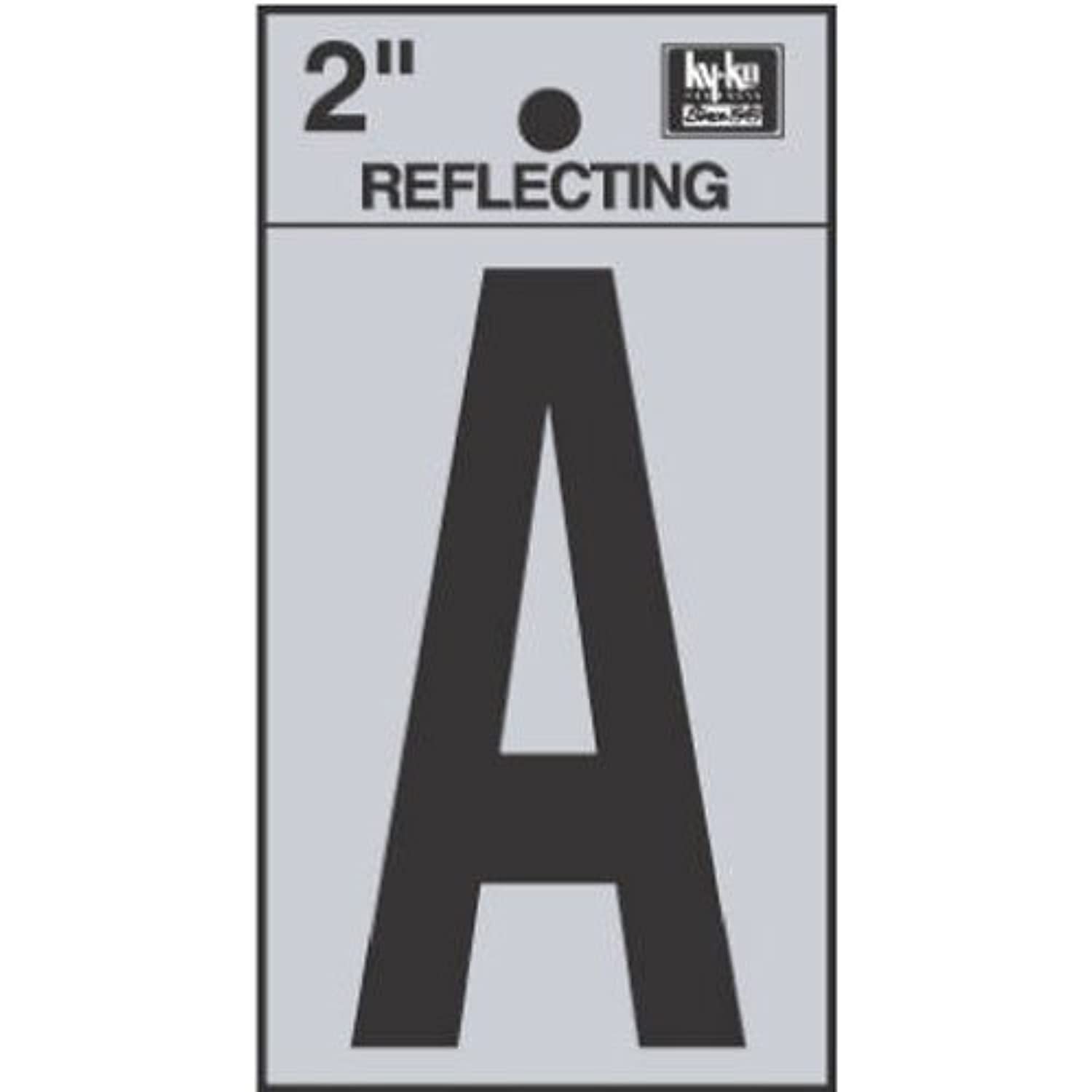 Hy-Ko RV-25/A Vinyl Self-Stick Reflective with Letter A, 2", Black