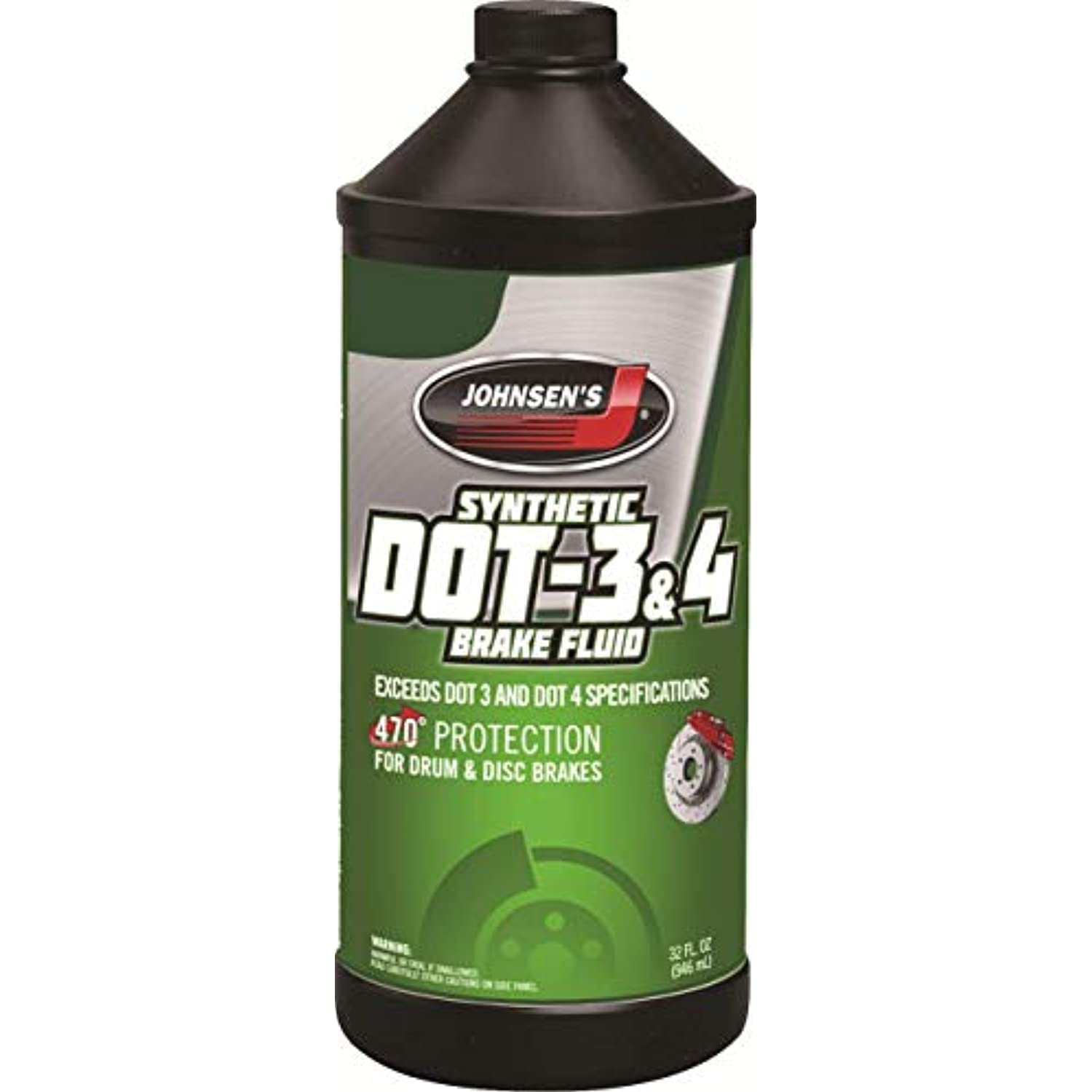 Johnsen's 5032 Premium Synthetic DOT 3 & 4 brake fluids, 32 Fl. Oz (Pack of 1)