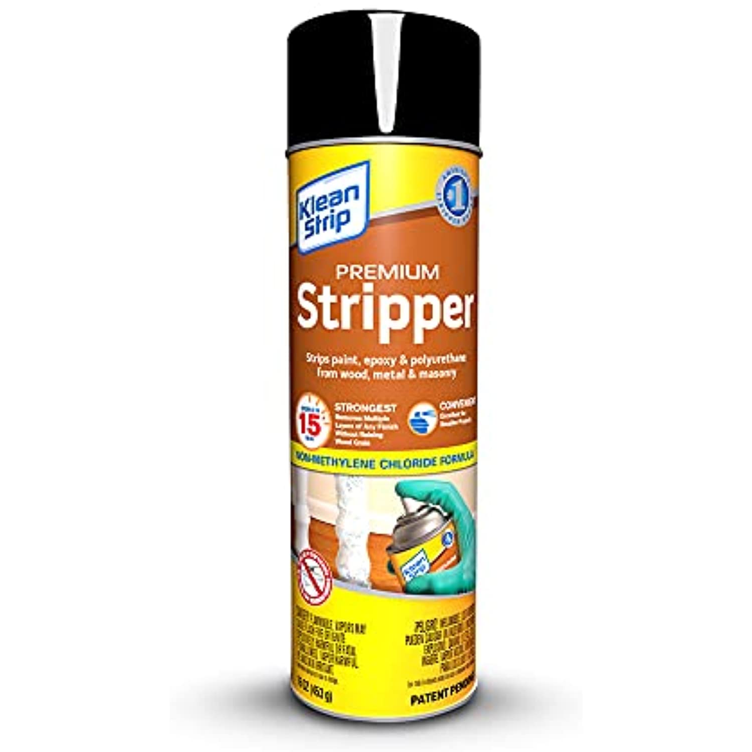 Premium Spray Stripper Aerosol Non-Methylene Chloride 16 oz, Removes Latex, Oil-Based Paint, Polyurethane from Wood, Metal and Masonry Surfaces with Centaurus AZ Gloves