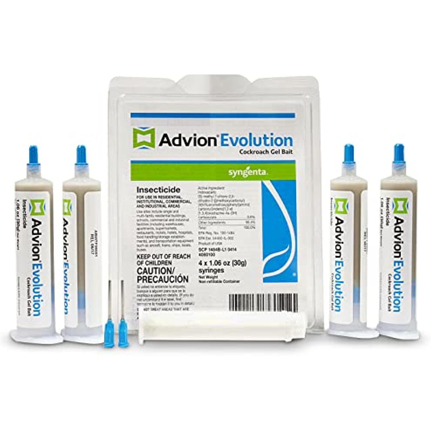 Advion Evolution Cockroach Gel- Roach Killer Indoor infestation -Prevent All Cockroach Species- Pesky Pest Killer-Roach Injection- Available with Premium Quality Centaurus AZ Gloves- 4 Tubes×30g