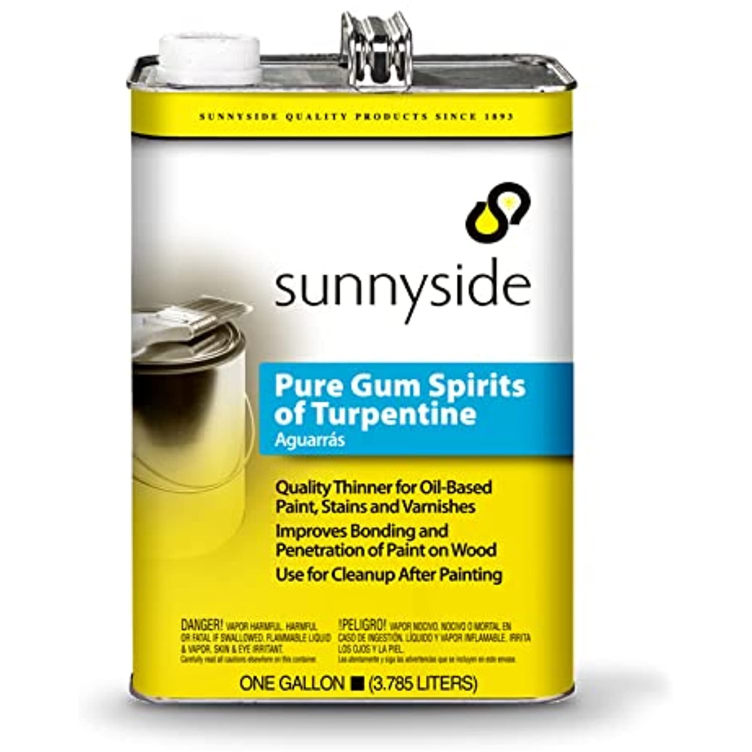 Sunnyside Pure Gum Spirits of Turpentine 1 Gallon - Powerful Solvent Enhance Penetration and Bonding Revive The Originality of Furniture Available with Premium Quality Centaurus AZ Brush