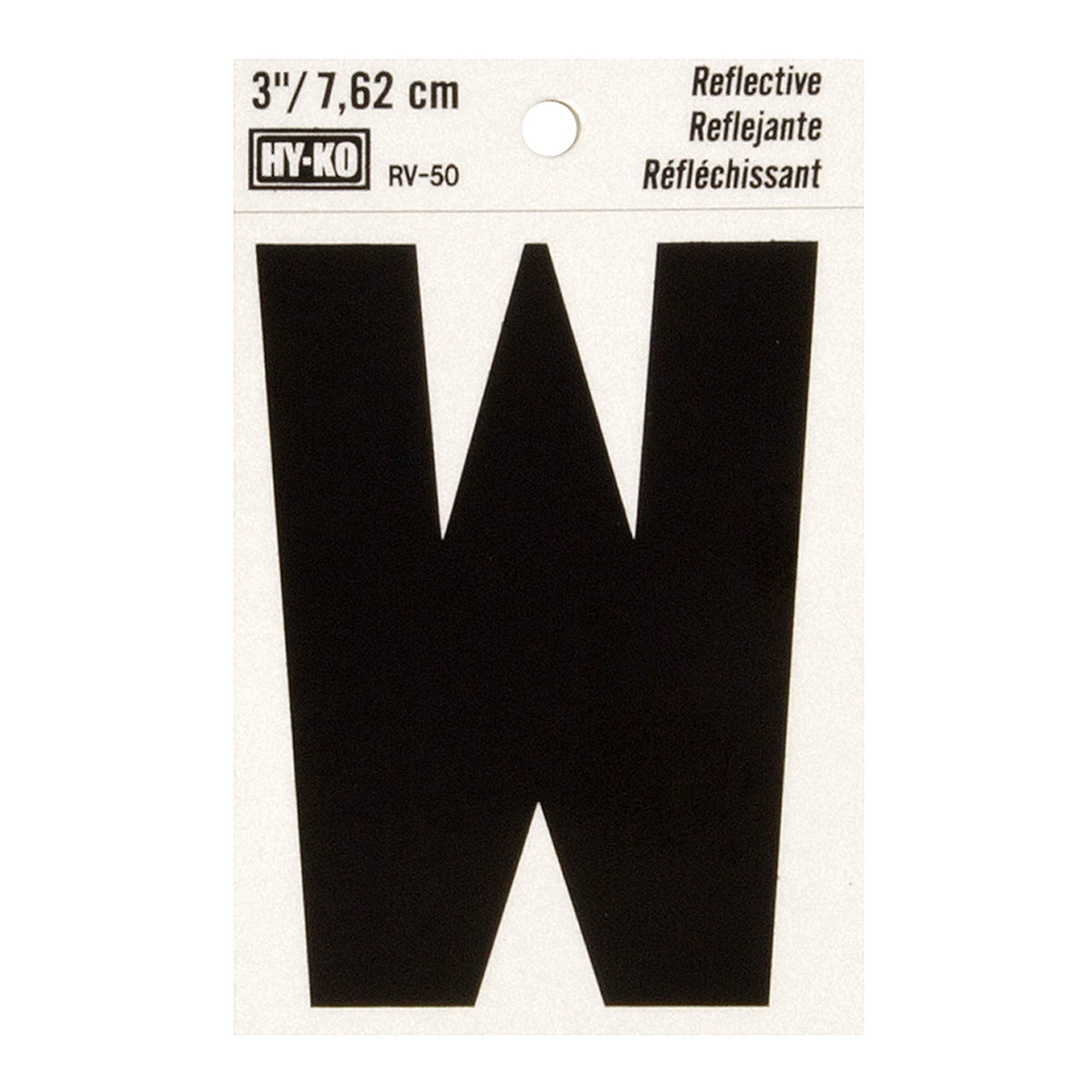 Hy-Ko RV-50/W Vinyl Self-Stick Reflective, 3", Black