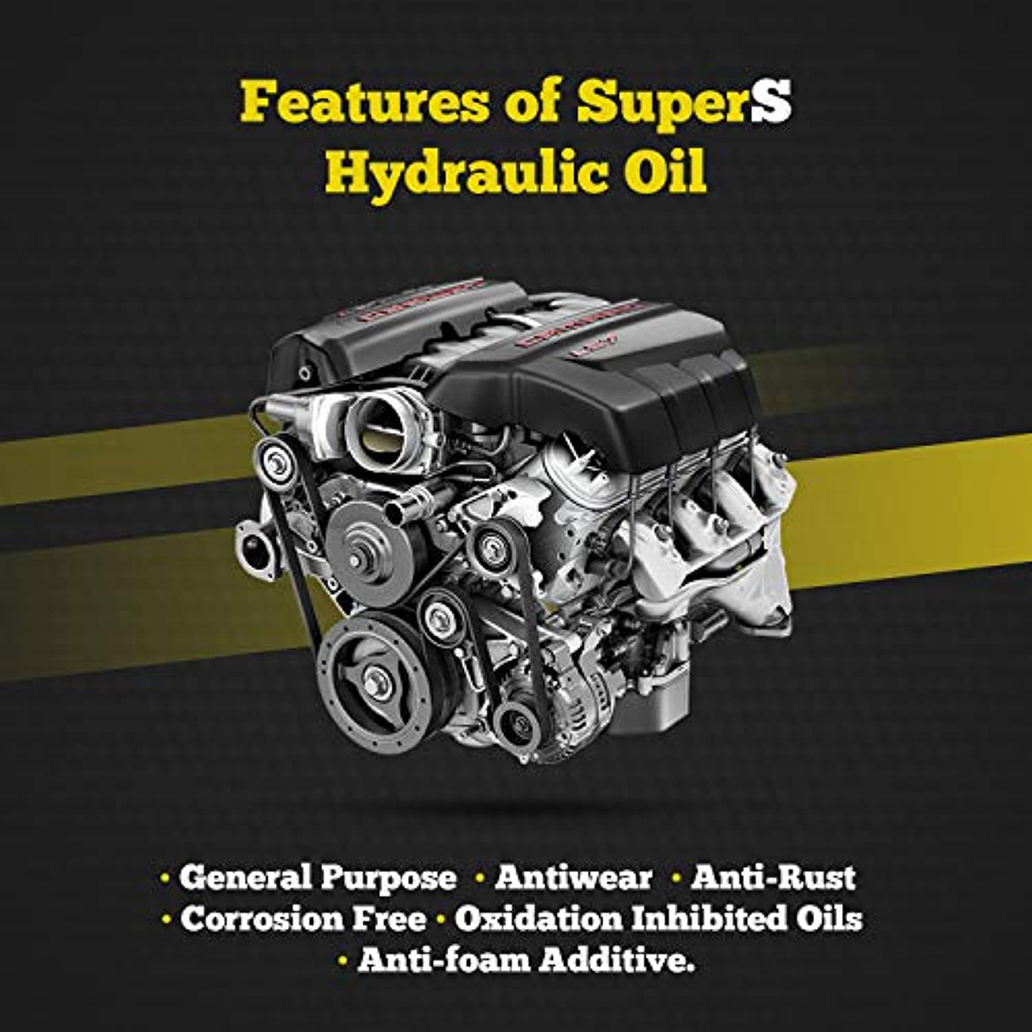 Super S Anti-Wear AW32 Hydraulic Oil for Log & Wood Splitters, Gear & Compressor Oil- Rust & Corrosion Protection- 1 Gallon