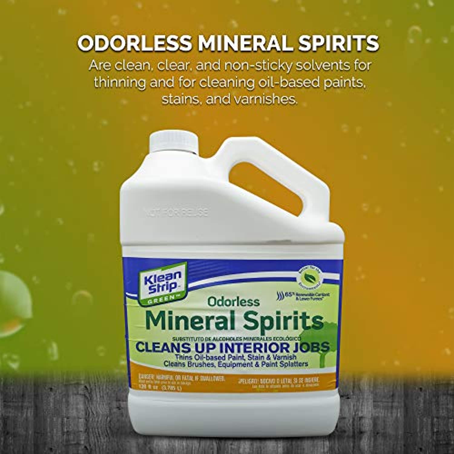 Klean Strip Green Odorless Mineral Spirits, Cleans Brushes, Rollers, Spray Guns, Equipment, Tools, Splatters, Thins Oil Based Paint, Non-Flammable, No Harsh Fumes- 1 Gallon with Centaurus AZ Gloves