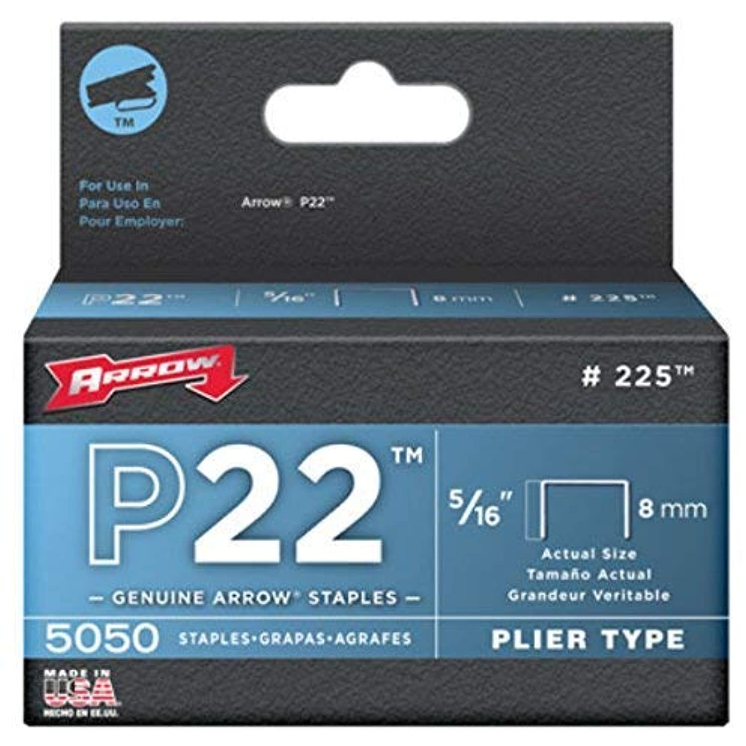 Arrow 225 P22 5/16" Staples (5,000/pk) (3)