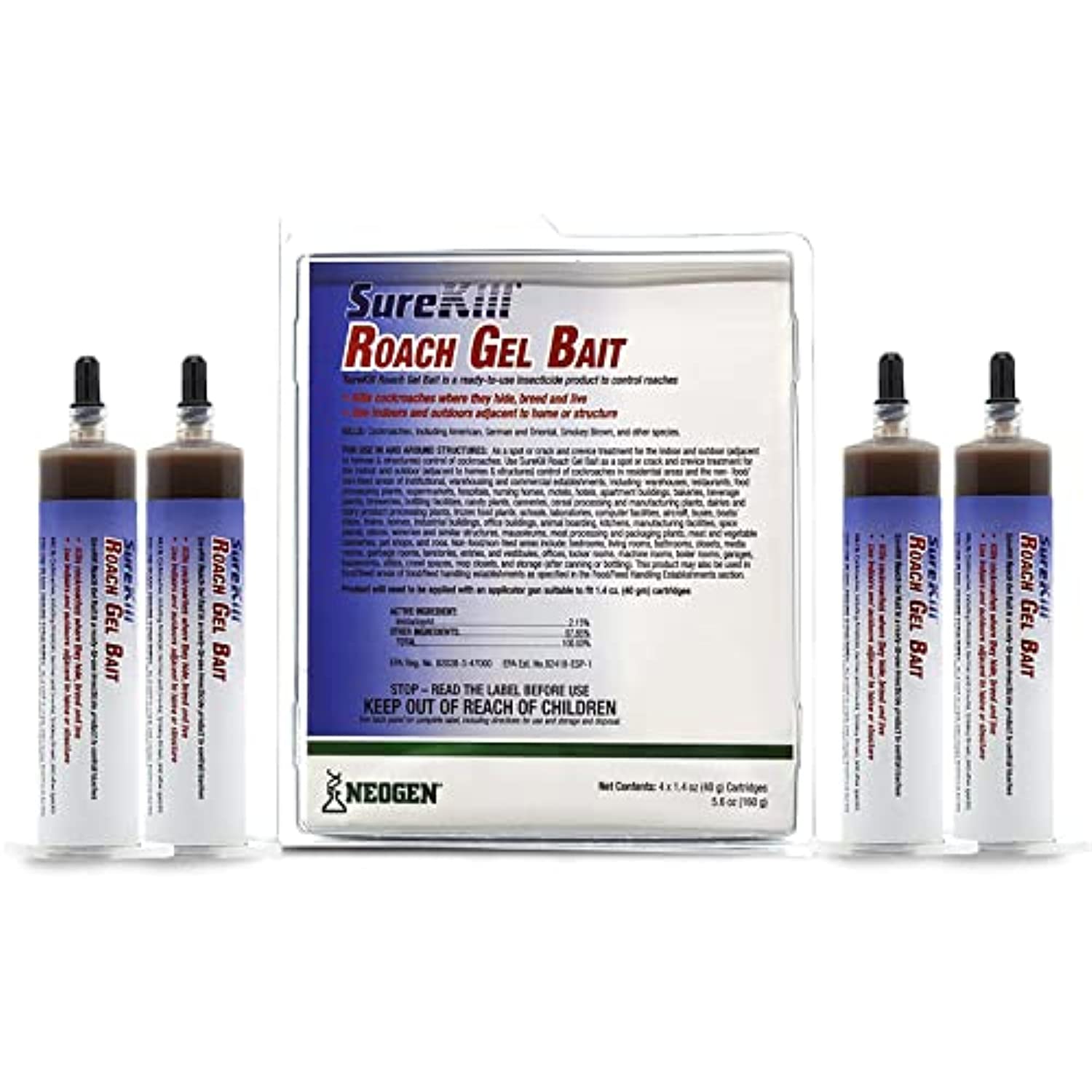 Neogen Surekill Roach Gel Bait - Roach Killer - Cockroach Killer Gel - Animal Friendly Roach Killer - Roach Gel Indoor infestation - Available with Premium Quality Centaurus AZ Gloves- 4� 40g