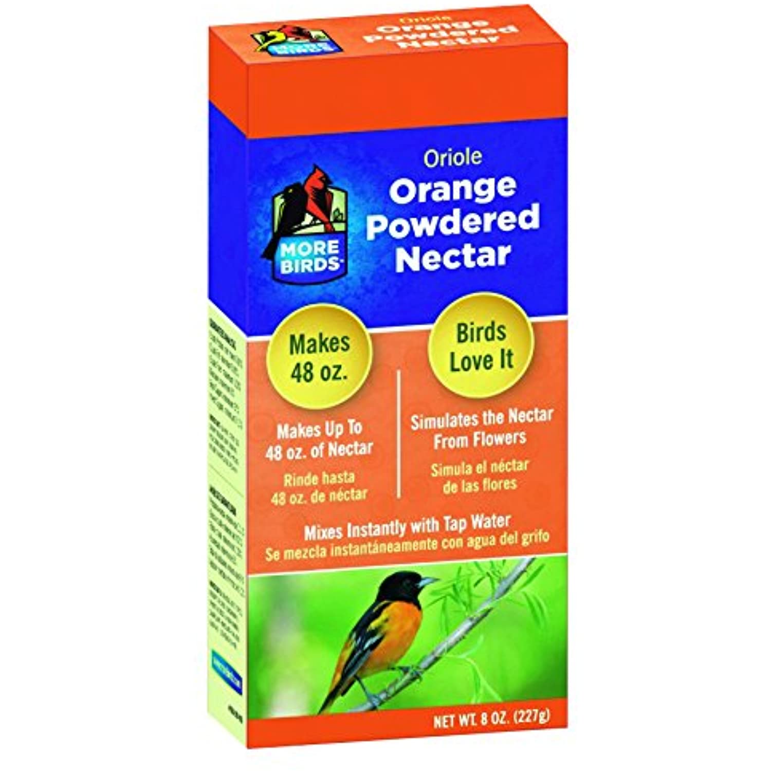 More Birds Orange Powdered Nectar for Hummingbirds, 8-Ounces