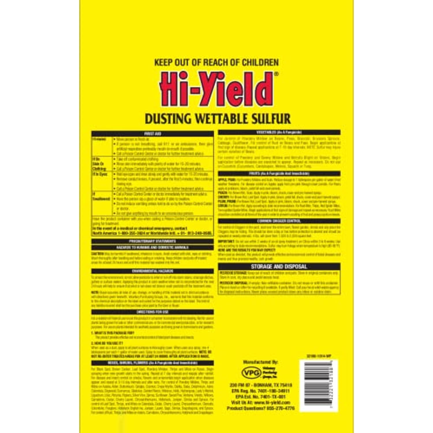 Hi-Yield (32188) Dusting Wettable Sulfur (4 lb.)