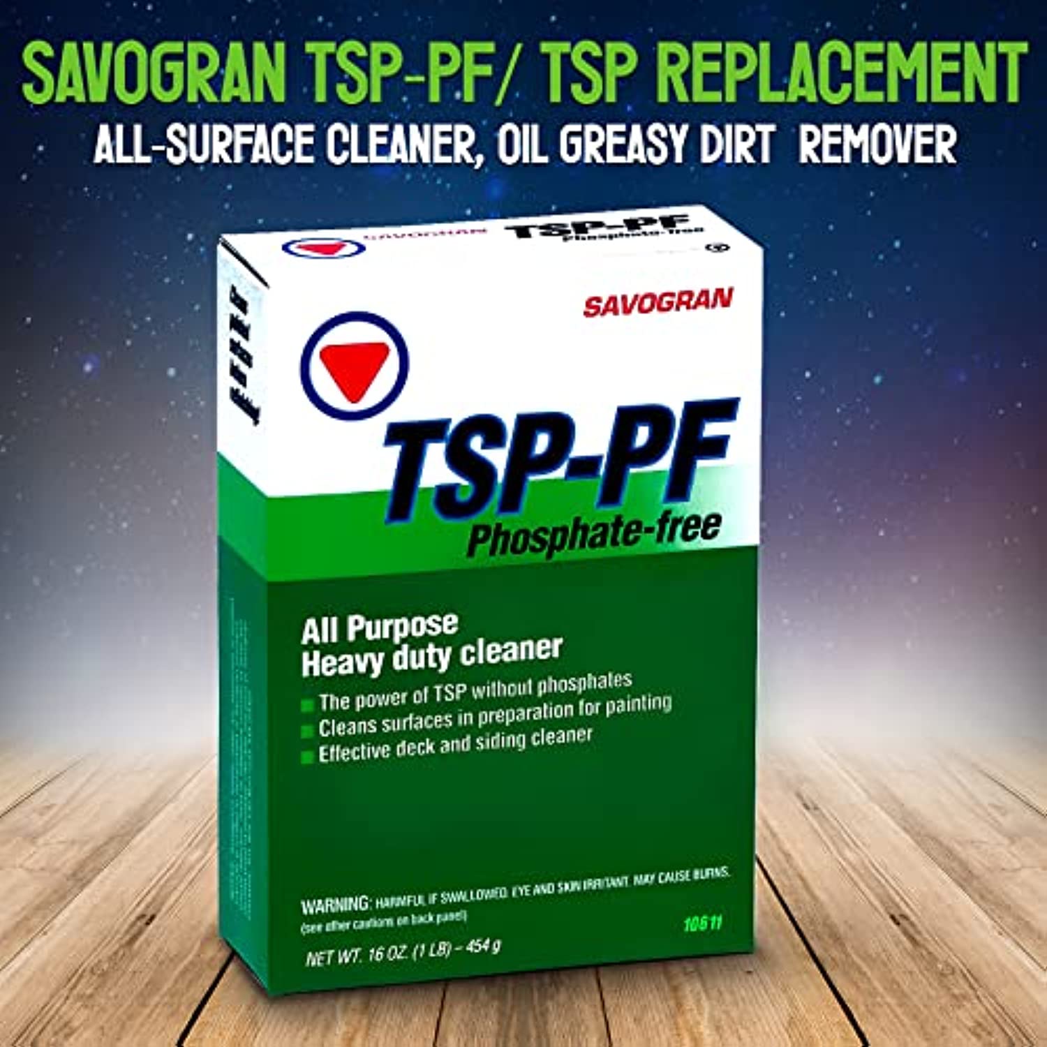 Savogran TSP-PF/ TSP Replacement, all-surface cleaner, oil greasy dirt remover, Ideal for Wood and Floor, Clean off Paint and Paint Stripper Sludge, Available with Hand Safety Premium Quality Centaurus AZ Gloves- 1LB