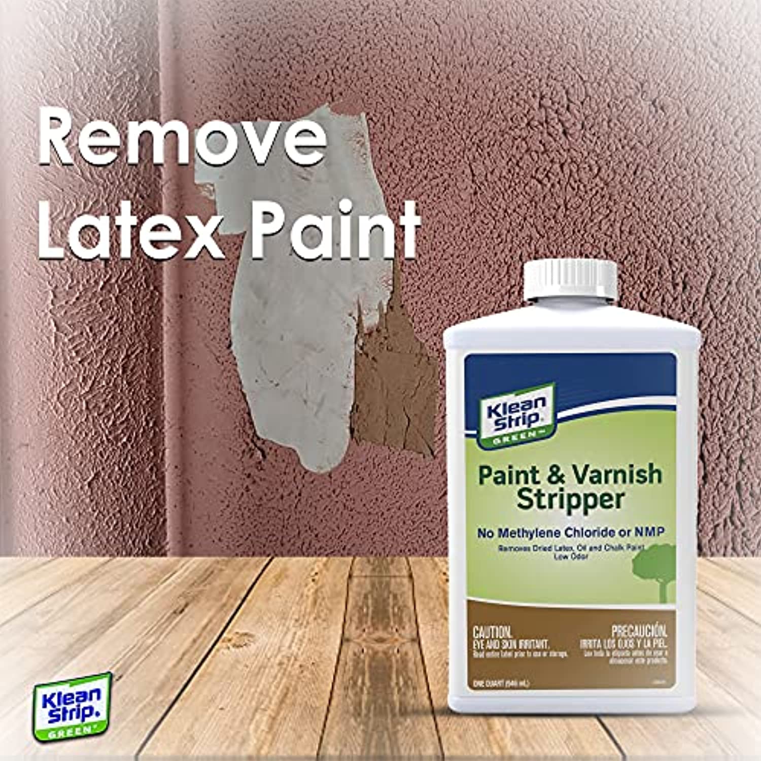 Klean Strip Green Paint & Varnish Stripper- Strips Layers of Latex Paints, Oil Based Paint, Lacquer, Wax & Stain from Wood, Metal & Masonry Surfaces- 32oz with Centaurus AZ Chemical Resistant Gloves