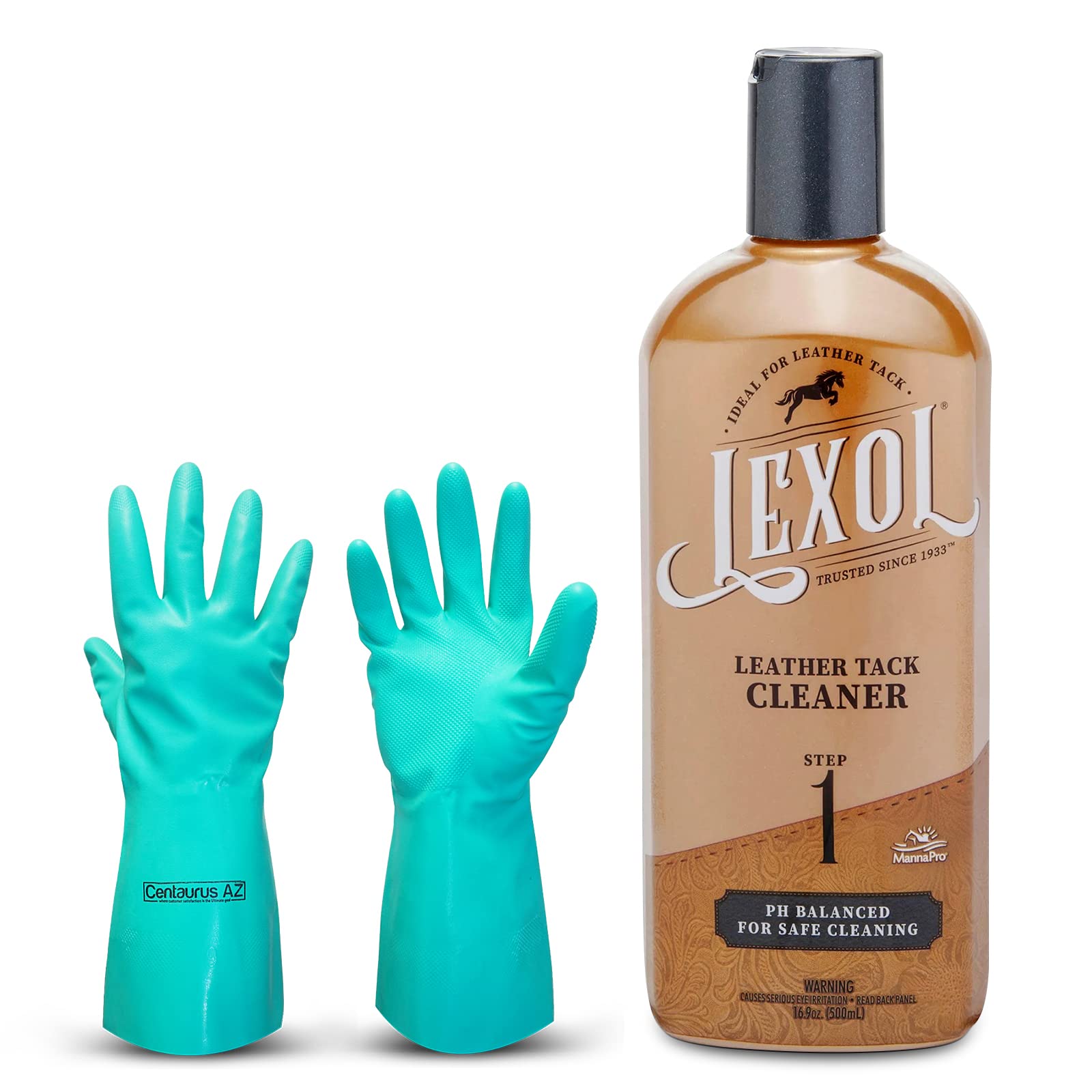 Lexol PH Leather Cleaner-Perfect Leather Care for Furniture, Handbags, Car, Shoes-Effective Leather Cleaner For Furniture-Automotive Interior Cleaner- Comes with Premium Quality Gloves-16.9oz