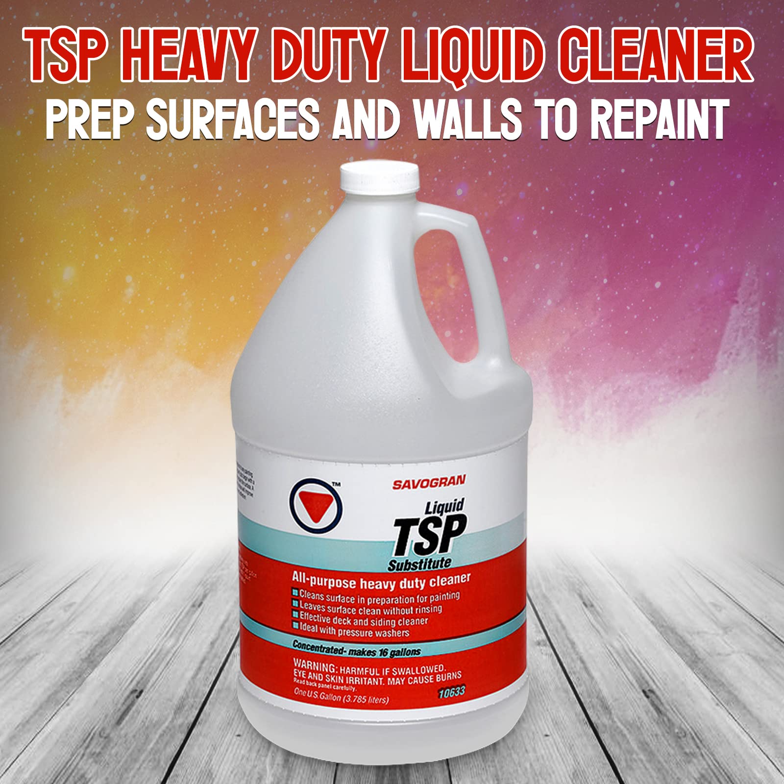 Savogran Concentrated TSP Liquid - TSP Cleaner and Degreaser - All-Purpose Heavy Duty TSP cleaner - Perfect for Heavy Duty Cleaning - Available With Premium Quality Centaurus AZ Gloves- 1 Gallon