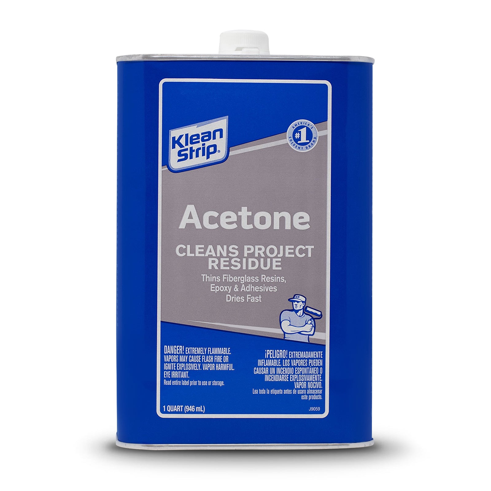 Klean Strip Acetone 1 Gallon GAC18 Strong Fast Acting Thinning Cleaning